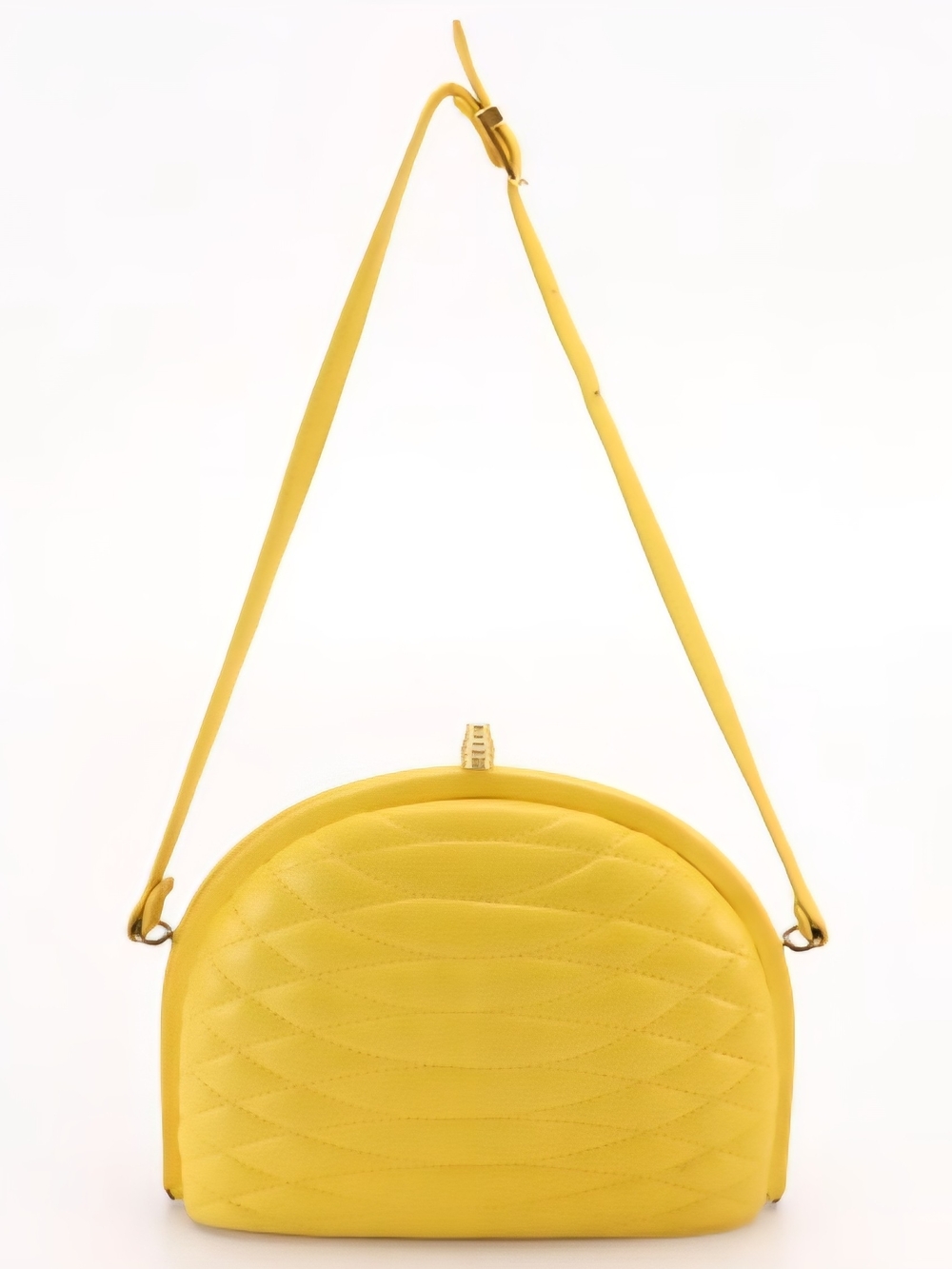 Vintage Georgio Beverly Hills Yellow Quilted Dome  Bag